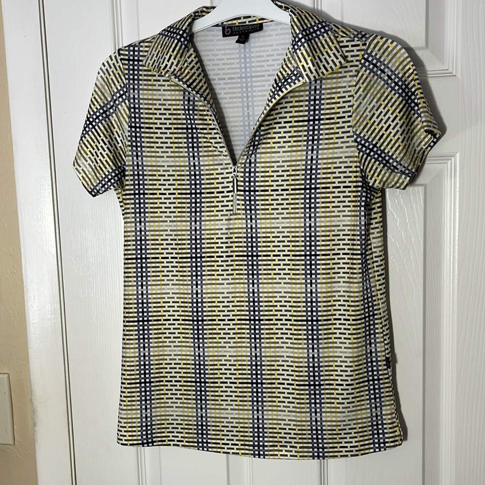 Birdee Sport Australia liquid knit short sleeve 1/4 zip golf tennis shirt SM